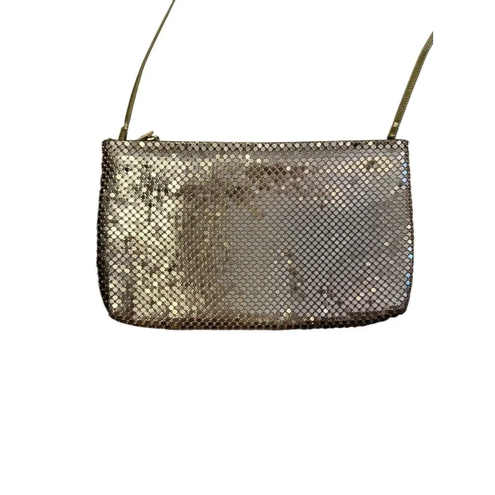 Vintage Gold Tone Metal Mesh Evening‎ Shoulder Bag & Zipper Closure Hong Kong